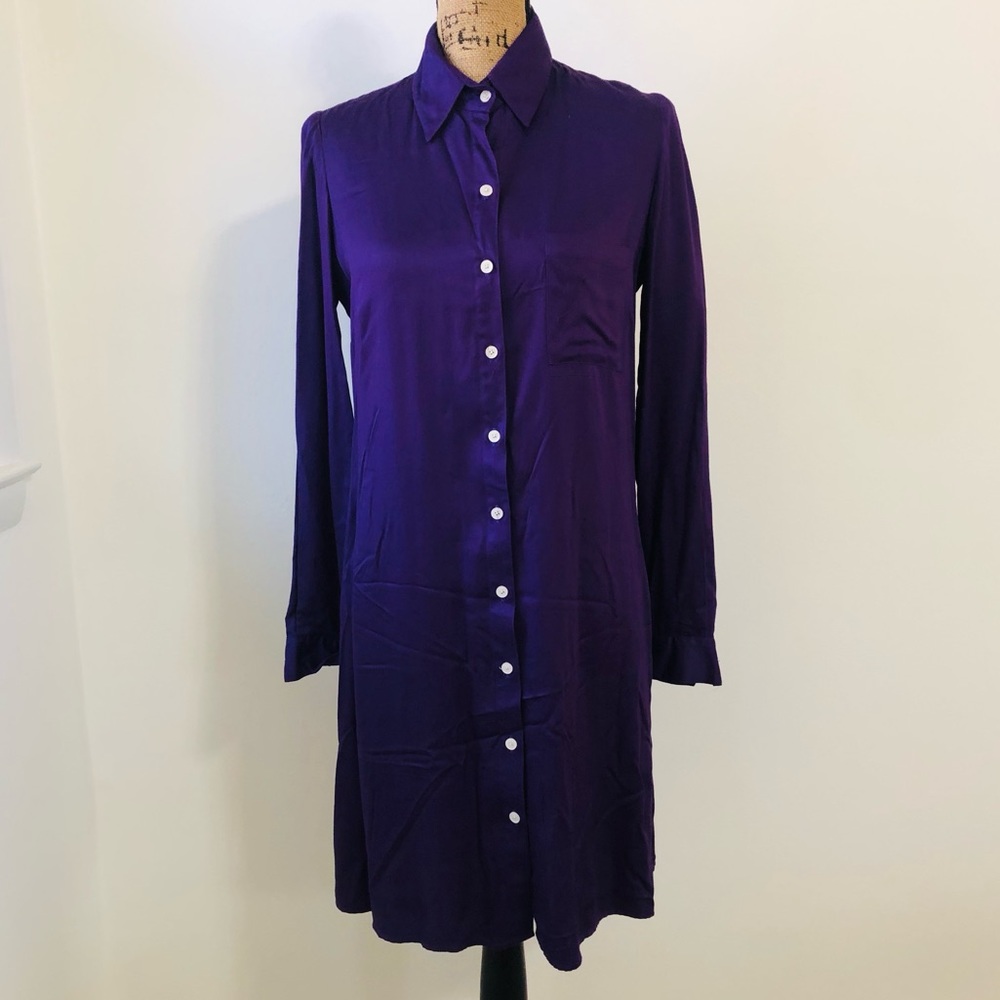 EUC! Haute Hijiab Purple Button Down Dress Size XS